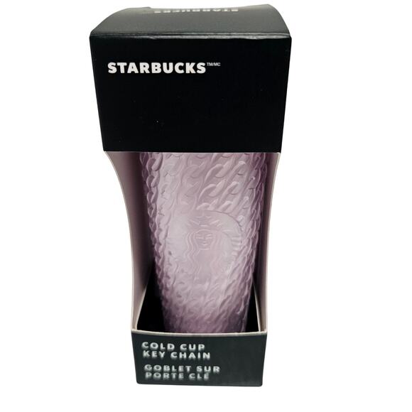Starbucks 2024 Spring Pink Chain Link Soft Touch Cold Cup Tumbler Keychain - Picture 1 of 6
